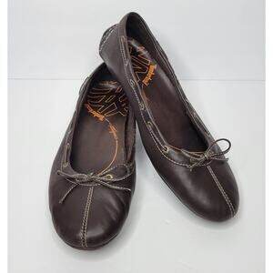 Timberland Comforia System Anti-Fatigue Leather Slip-On Ballet Flats Brown sz 10